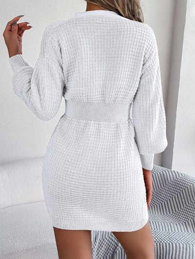 V-Neck Sweater Dress