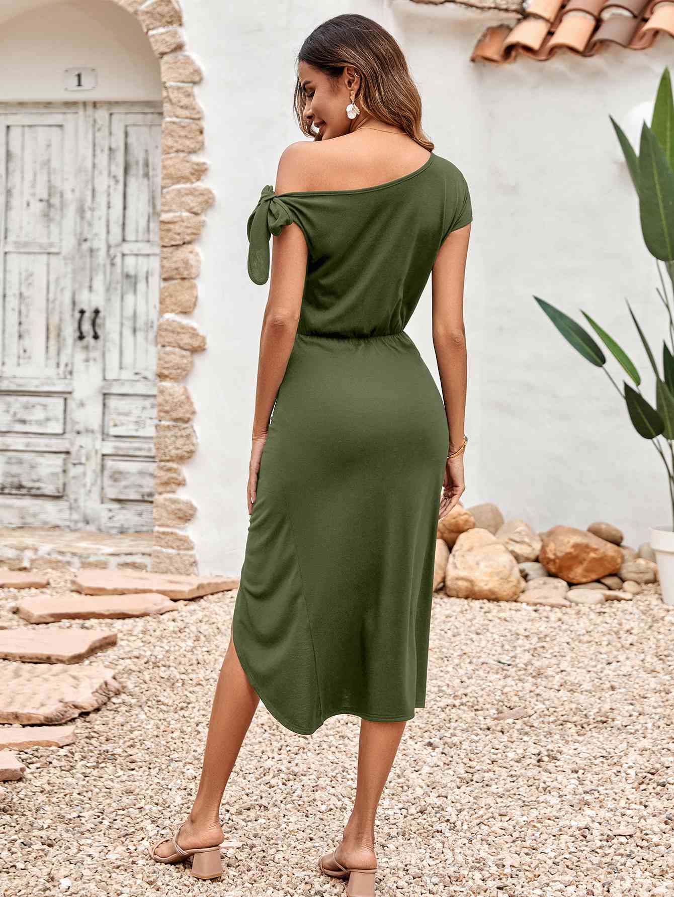 Classy Front Slit Midi Dress