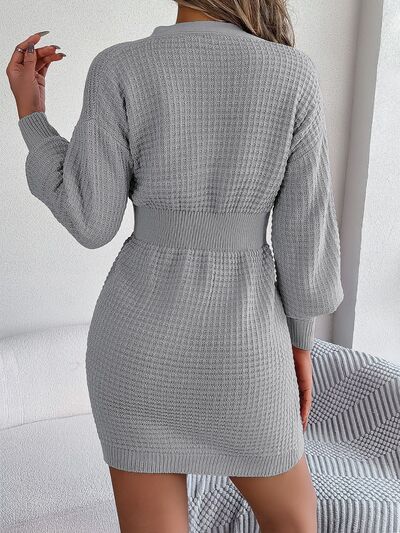V-Neck Sweater Dress