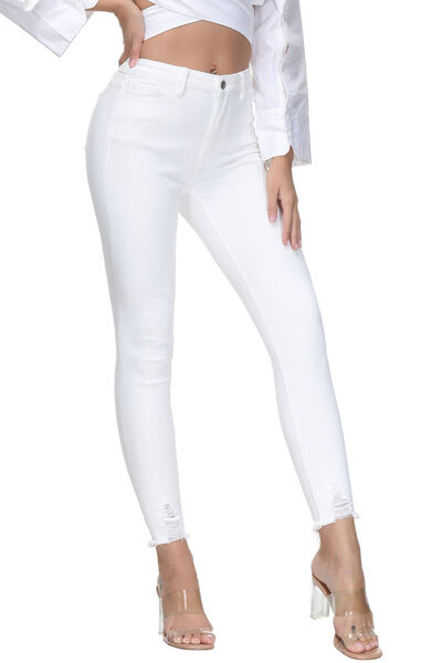 Raw Hem Skinny Jeans