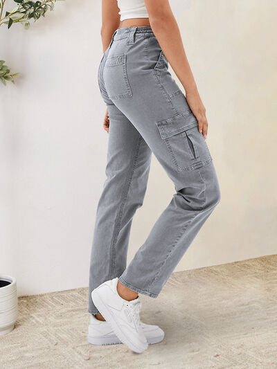 Straight Leg Cargo Jeans