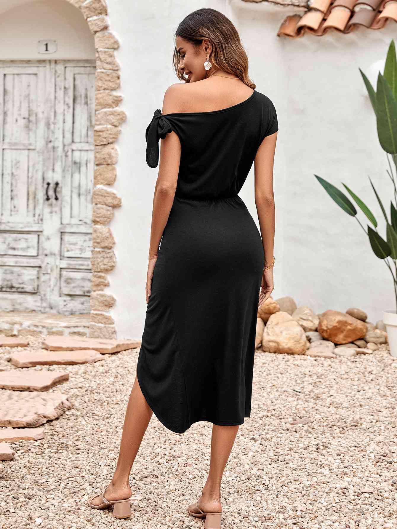 Classy Front Slit Midi Dress